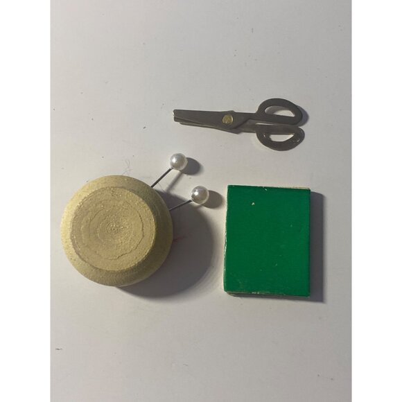 Knitting Sewing Dress Form Scissors Paint Brush VTG Doll House Miniatures Art - Picture 3 of 10